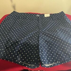 St. John's Bay St Johns Bay Shorts Ladies 20W Navy White Polka Dot Light Weight